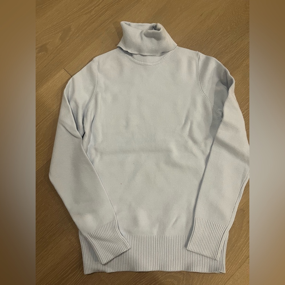Ladies Light Blue Turtleneck Sweater